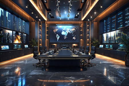 现代豪华会议室背景图片