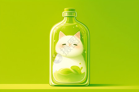 优雅白猫优雅的猫咪插画