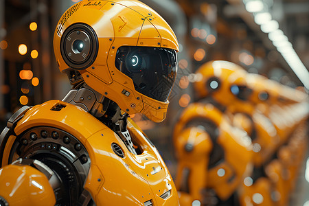 黄色的机器人背景图片