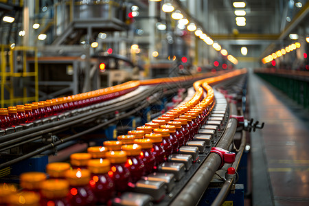 食品工厂中的自动化生产线高清图片