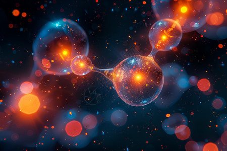 飘浮微生物发光的气泡设计图片