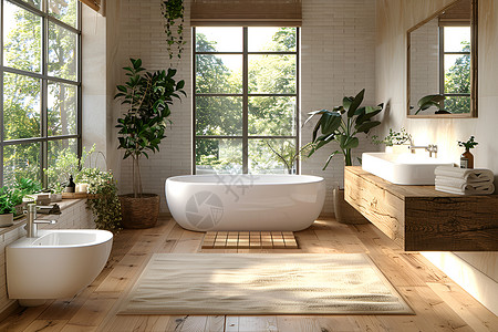 现代洗手盆浴室窗户高清图片
