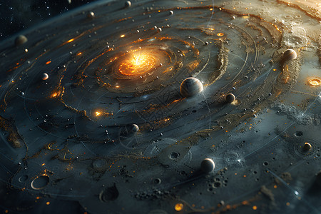 奇幻梦幻的太阳系背景图片