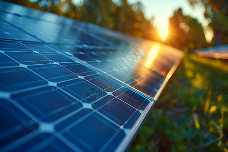 新能源科技新闻发布会展板阳光下的太阳能光伏板背景