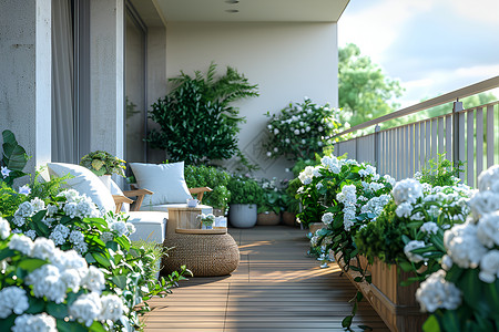 美丽花盆美丽的花园阳台背景