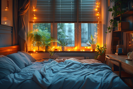 卧室的灯光背景图片