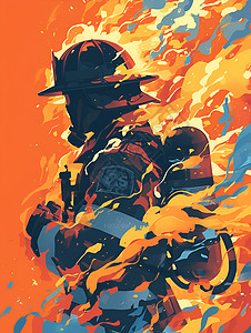 勇敢的消防员背景图片