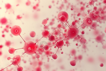 红色的分子结构背景图片