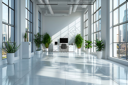 独栋办公楼明亮的公司大厅设计图片