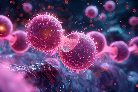 微生物背景癌细胞纳米粒子设计图片