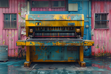印刷厂彩色印刷机设计图片