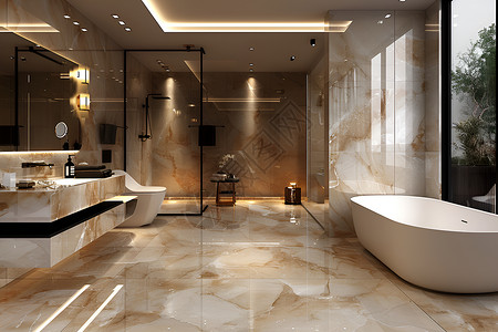 清新爽洁的浴室背景图片