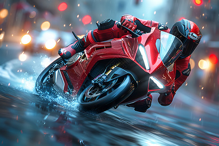 科技背景红色一辆红色摩托背景