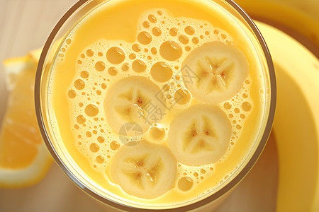 一杯香蕉果汁高清图片