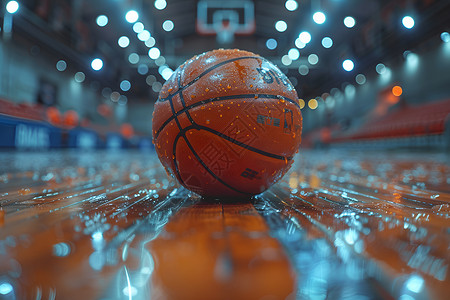 篮球球场的篮球背景图片