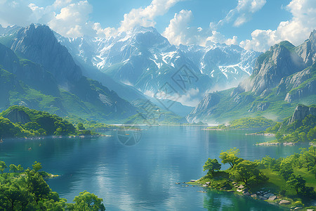 美丽的长江景色背景图片