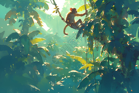森林中的猴子高清图片