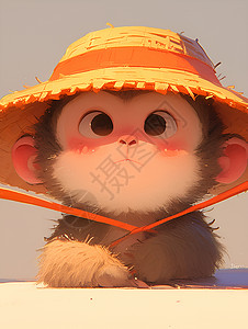 可爱的猴子插画背景图片