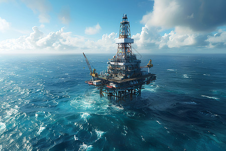 海洋钻井石油钻井平台背景
