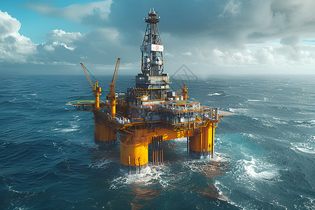 海上石油钻井平台海上巨型石油钻井平台背景