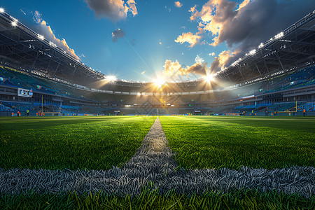 圣彼得堡体育场绿草如茵的足球场插画