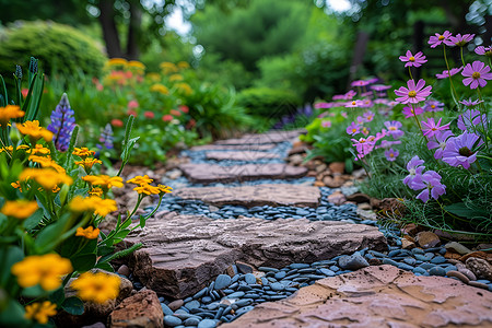 花园路美丽的花园背景