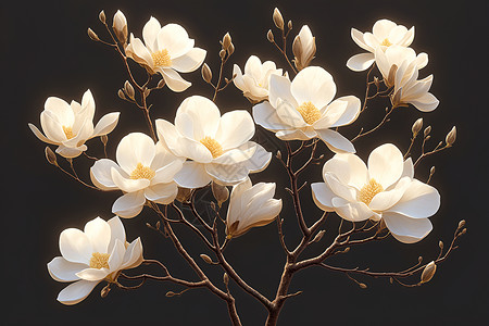 漂亮的白色鲜花背景图片