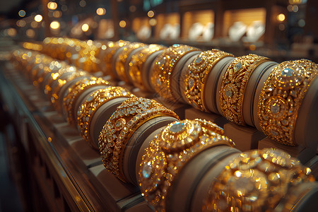 黄金车位金光闪闪的珠宝背景