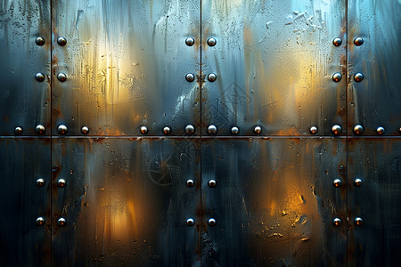 金属门上的铆钉背景图片