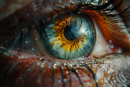 科技眼睛识别图片眼睛上的虹膜背景