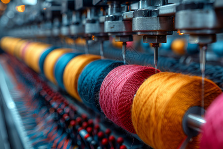 纺织类五彩斑斓的纺织机器背景