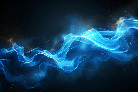 蓝色抽象烟雾线条背景图片