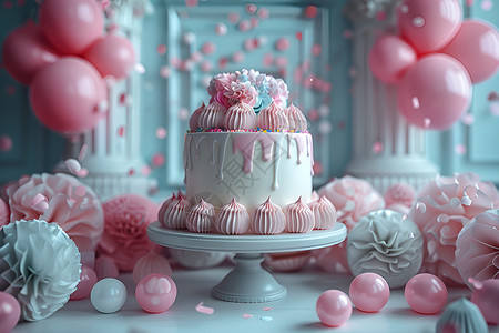 生日派对的蛋糕背景图片