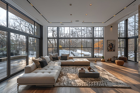 现代简约风格的客厅高清图片