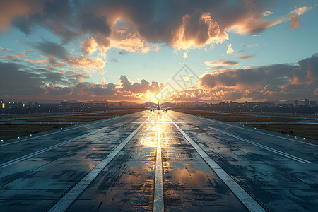 江北机场机场中的跑道设计图片