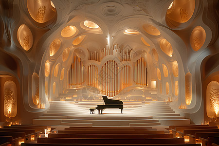 舞台台阶舞台上的钢琴背景