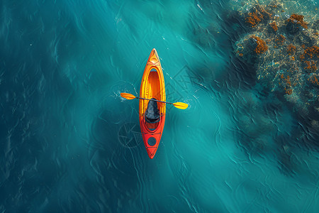 海面上的皮划艇背景图片