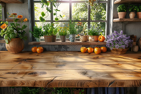 木桌桌面房间内的木桌插画