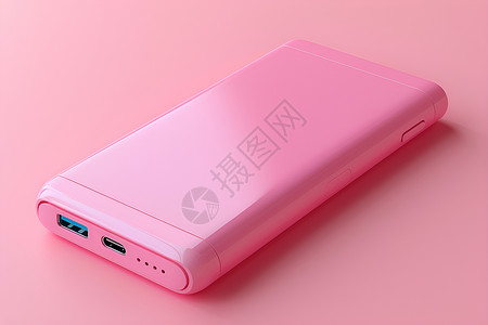 粉红色的充电宝背景图片