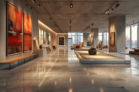 艺术画廊现代艺术展览背景