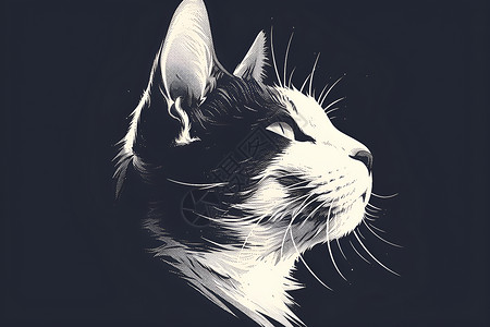 简约线条的猫咪背景图片
