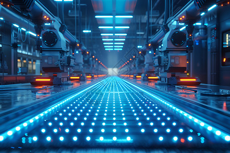 灯光建筑未来感十足的芯片制造工厂设计图片