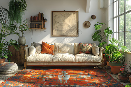 舒适的客厅现代采光高清图片