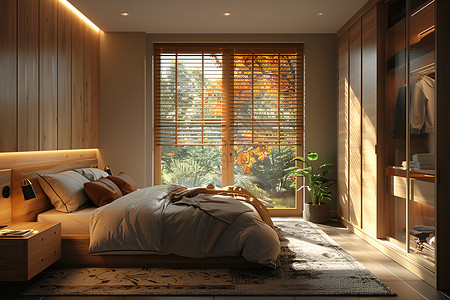 现代简约的卧室背景图片