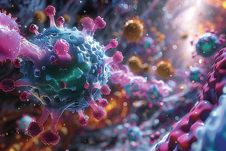 丝状真菌人体免疫细胞设计图片