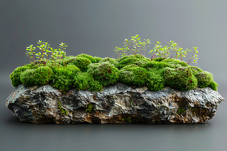 石头苔藓石头上的青苔背景