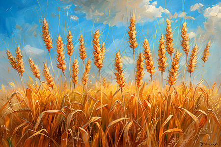 丰收的小麦插图高清图片