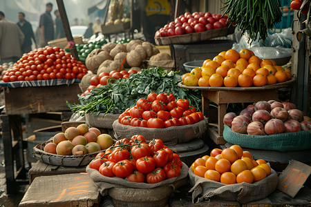 农村市场农产品展示背景