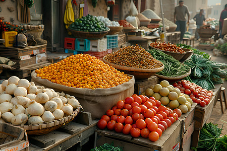 农村市场市场展示的农产品背景