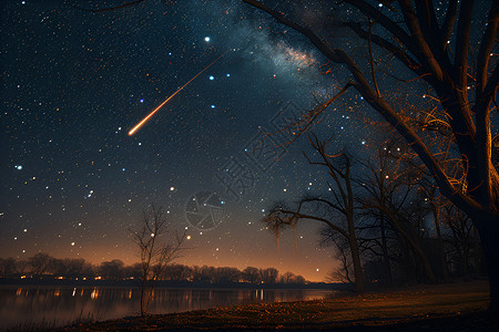 夜空的流星背景图片